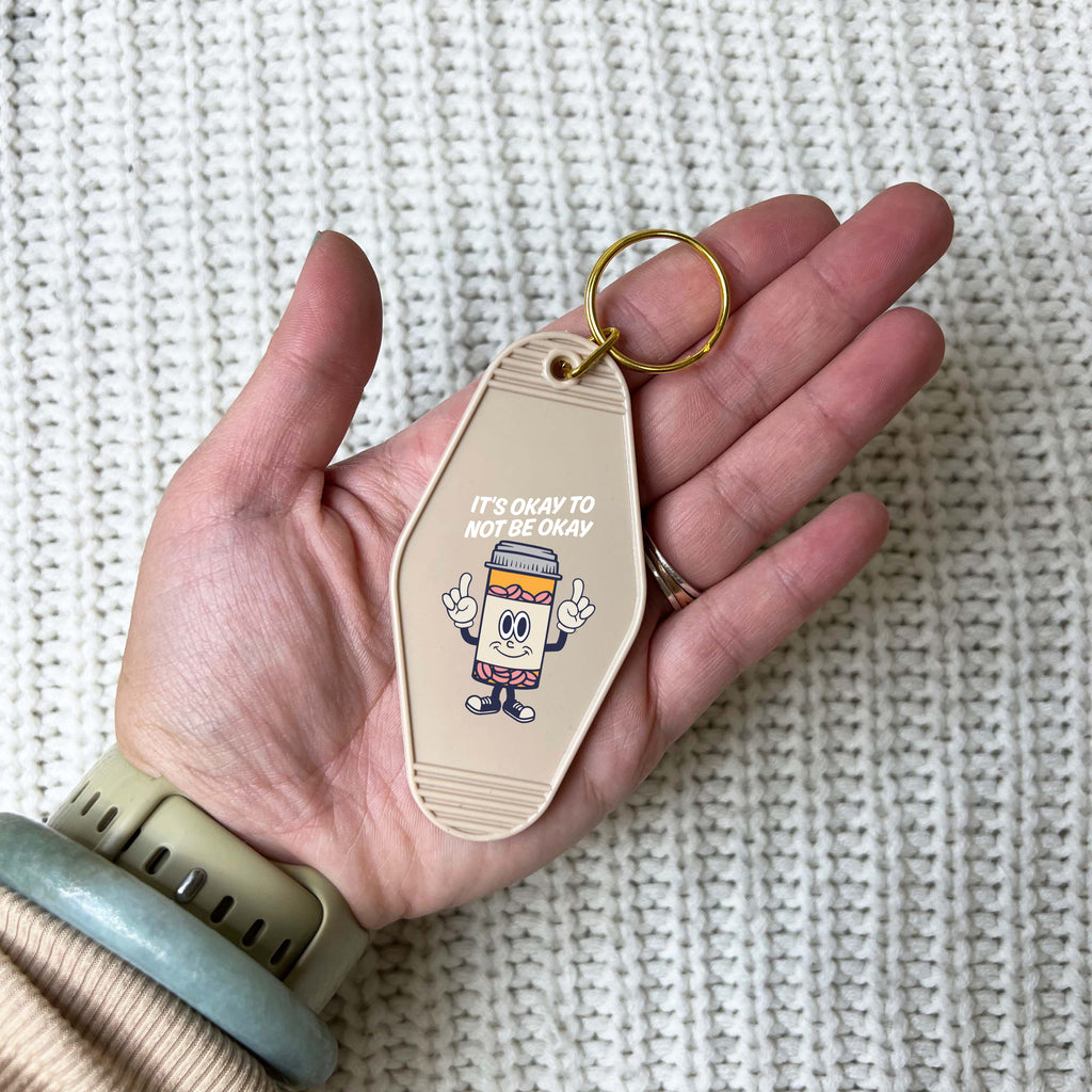 It's Okay To Not Be Okay Pill Bottle Keychain