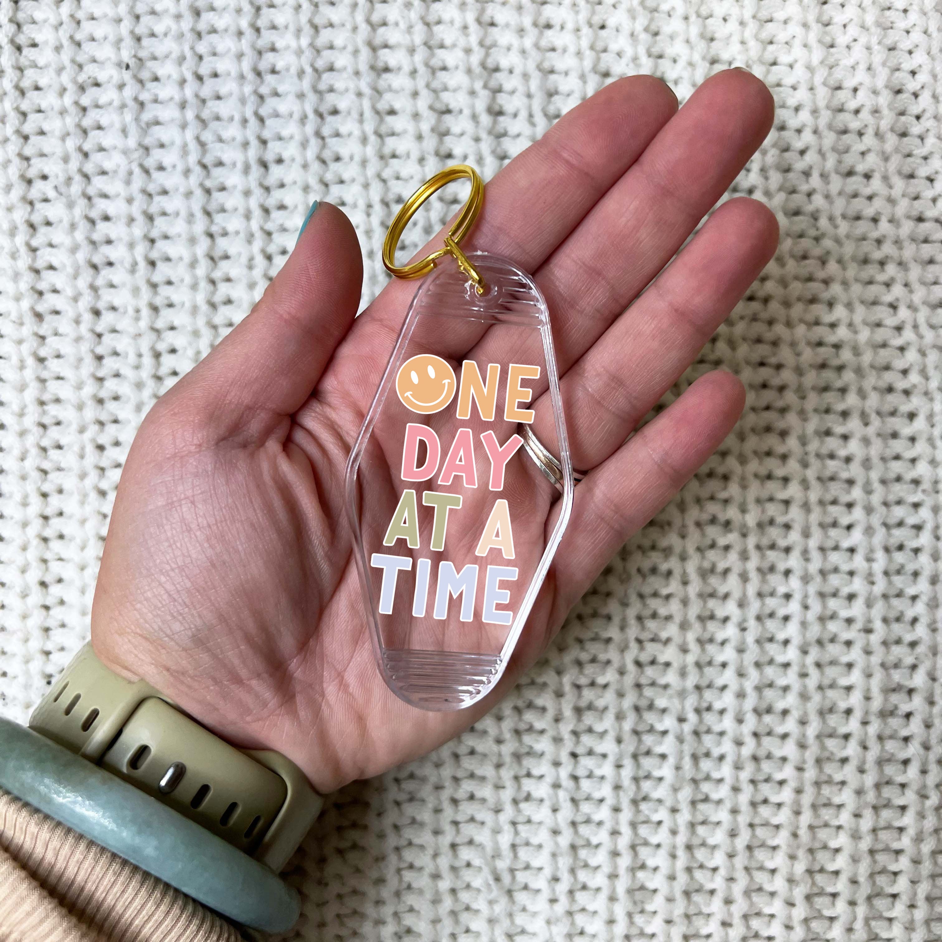 One Day At A Time Keychain