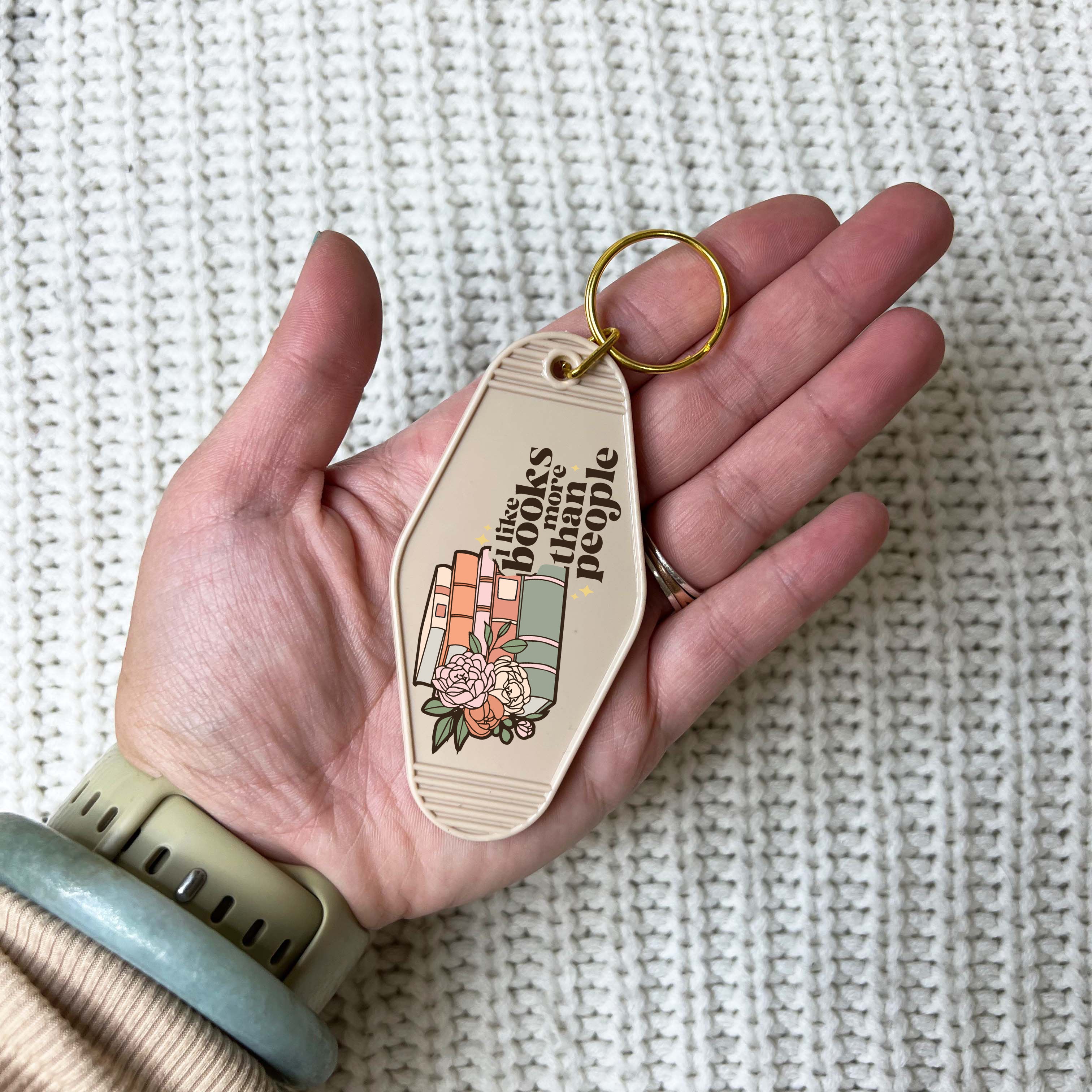 I Like Books More Than People Keychain