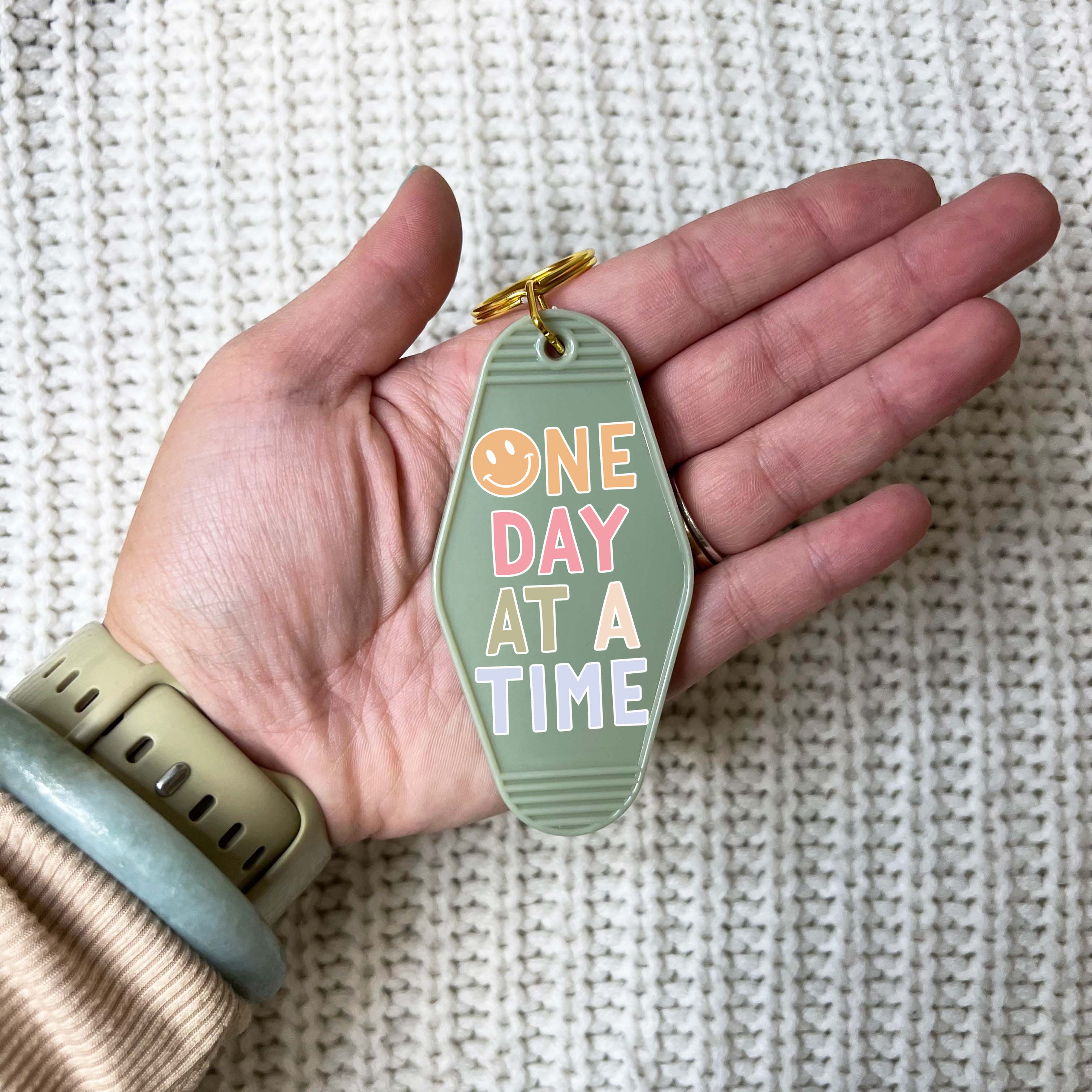 One Day At A Time Keychain