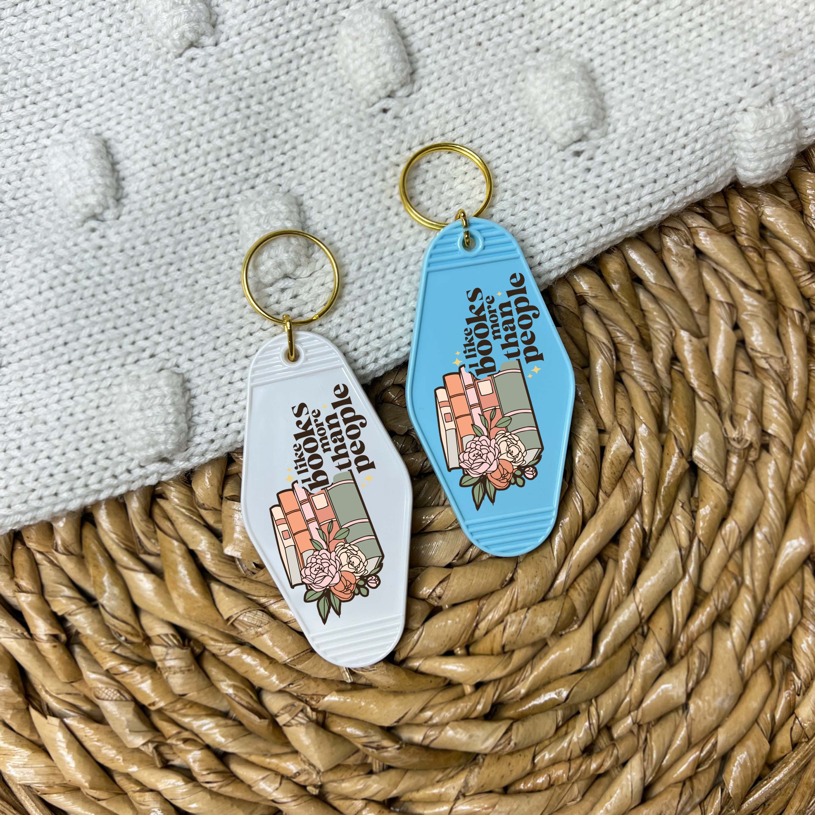 I Like Books More Than People Keychain