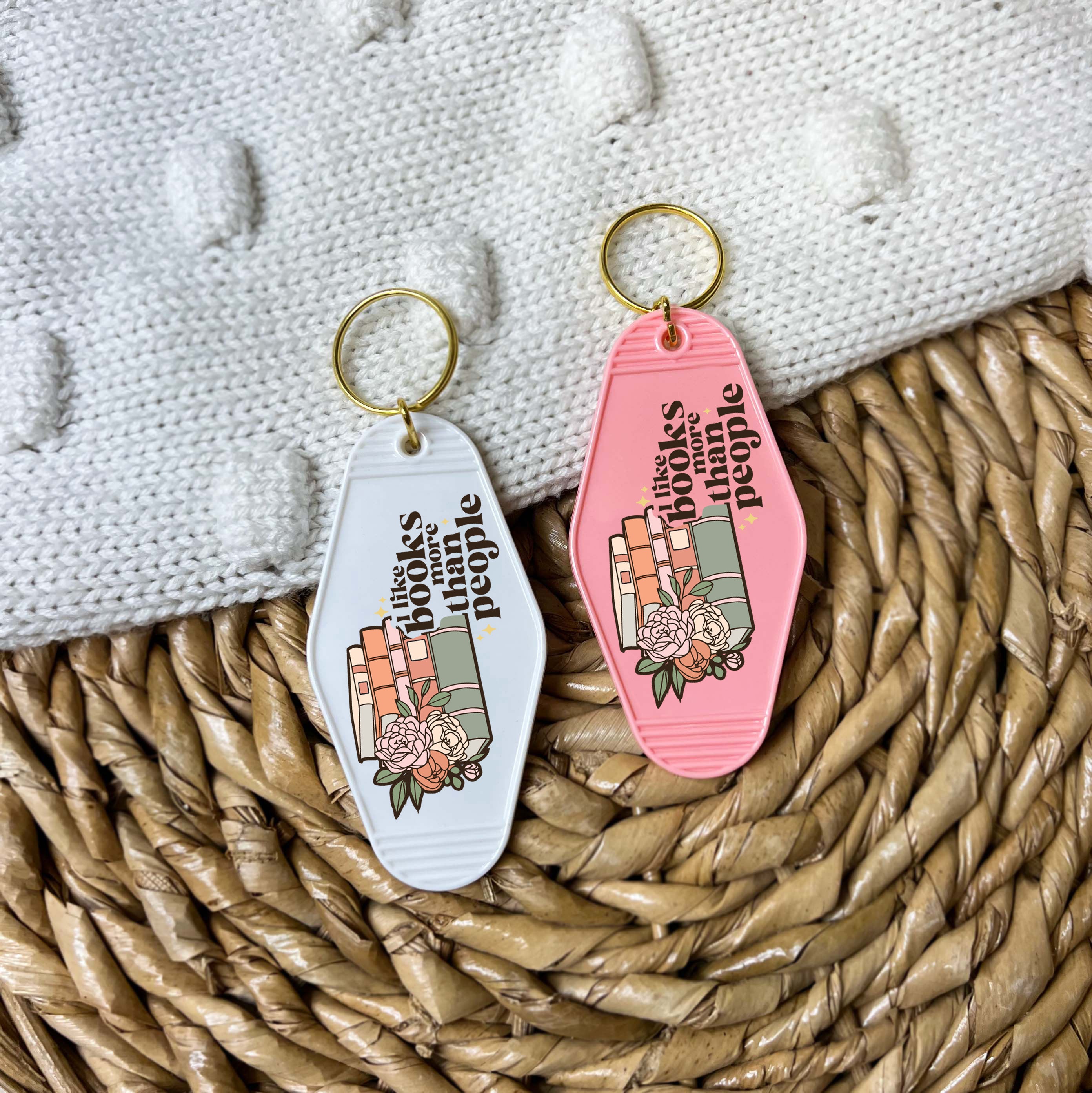 I Like Books More Than People Keychain