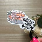 I Like Books More Than People Sticker