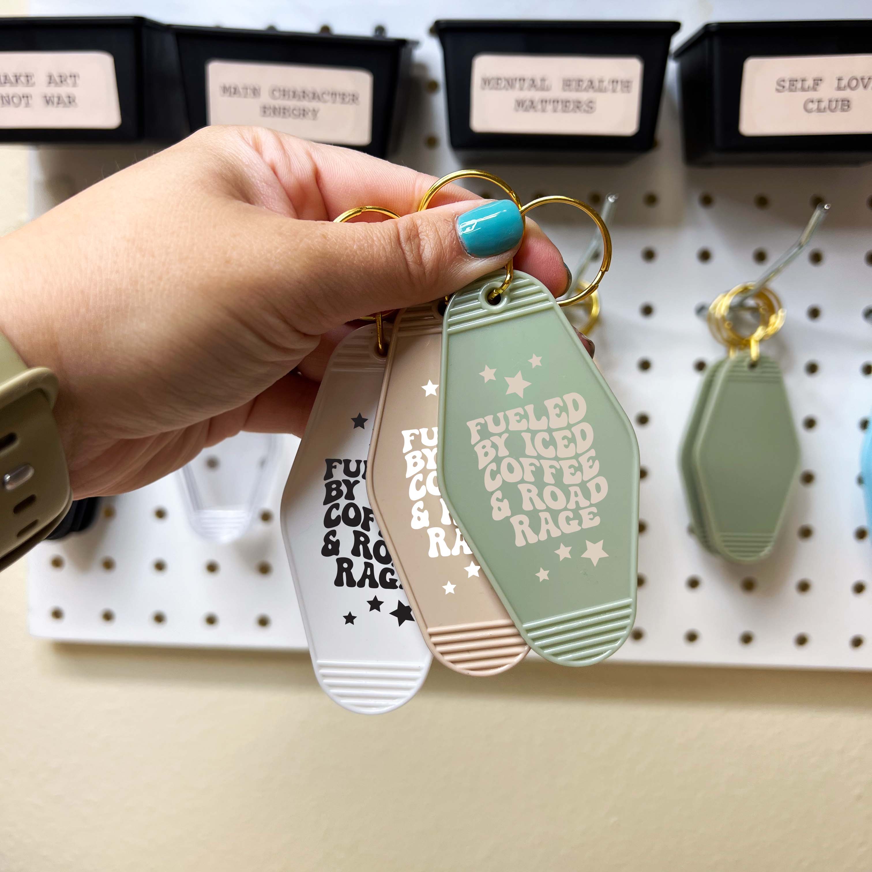 Fueled By Iced Coffee & Road Rage Keychain