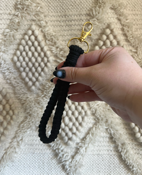 Black Macrame Keychain