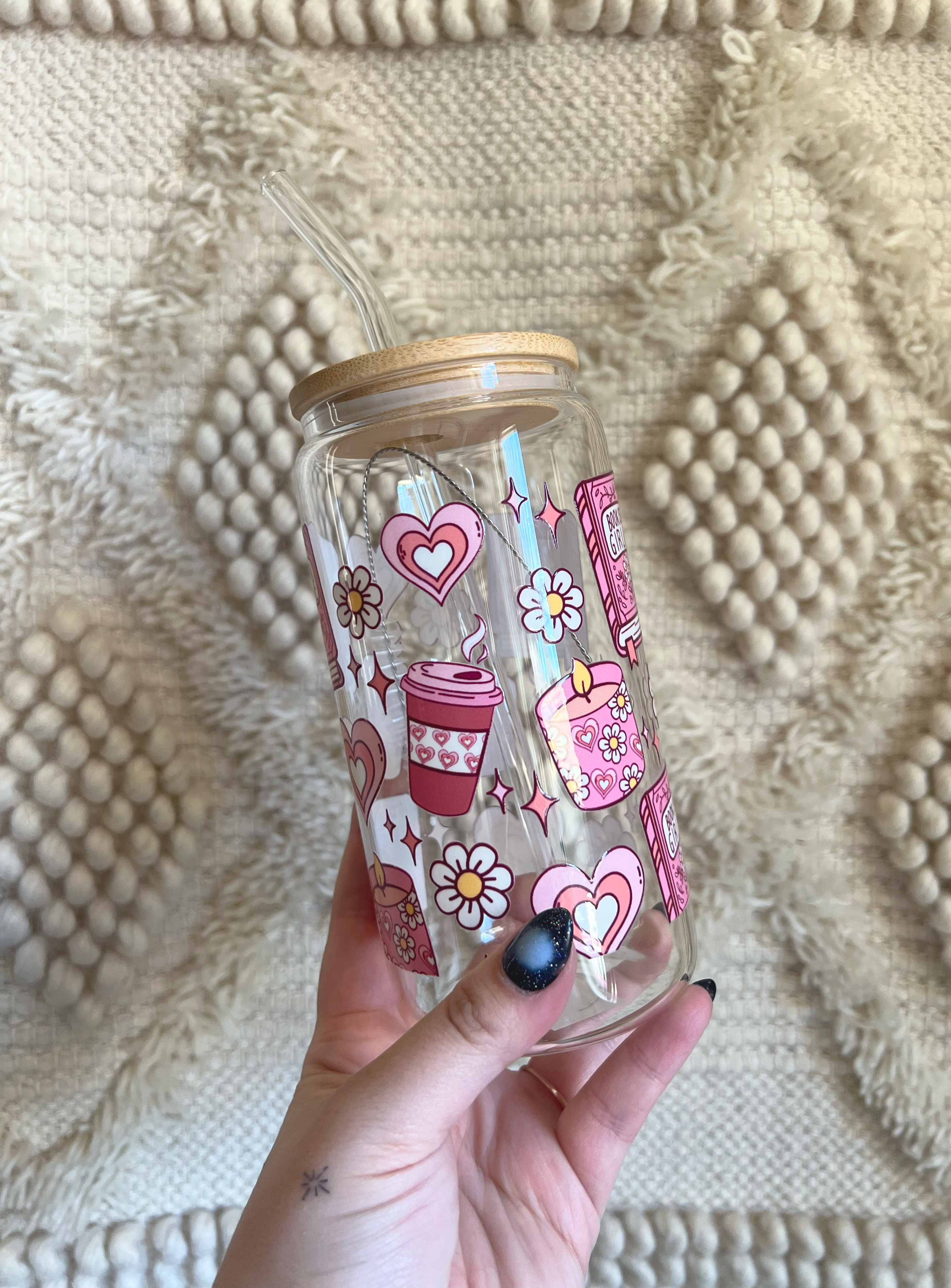 Bookish Girlie Glass Cup