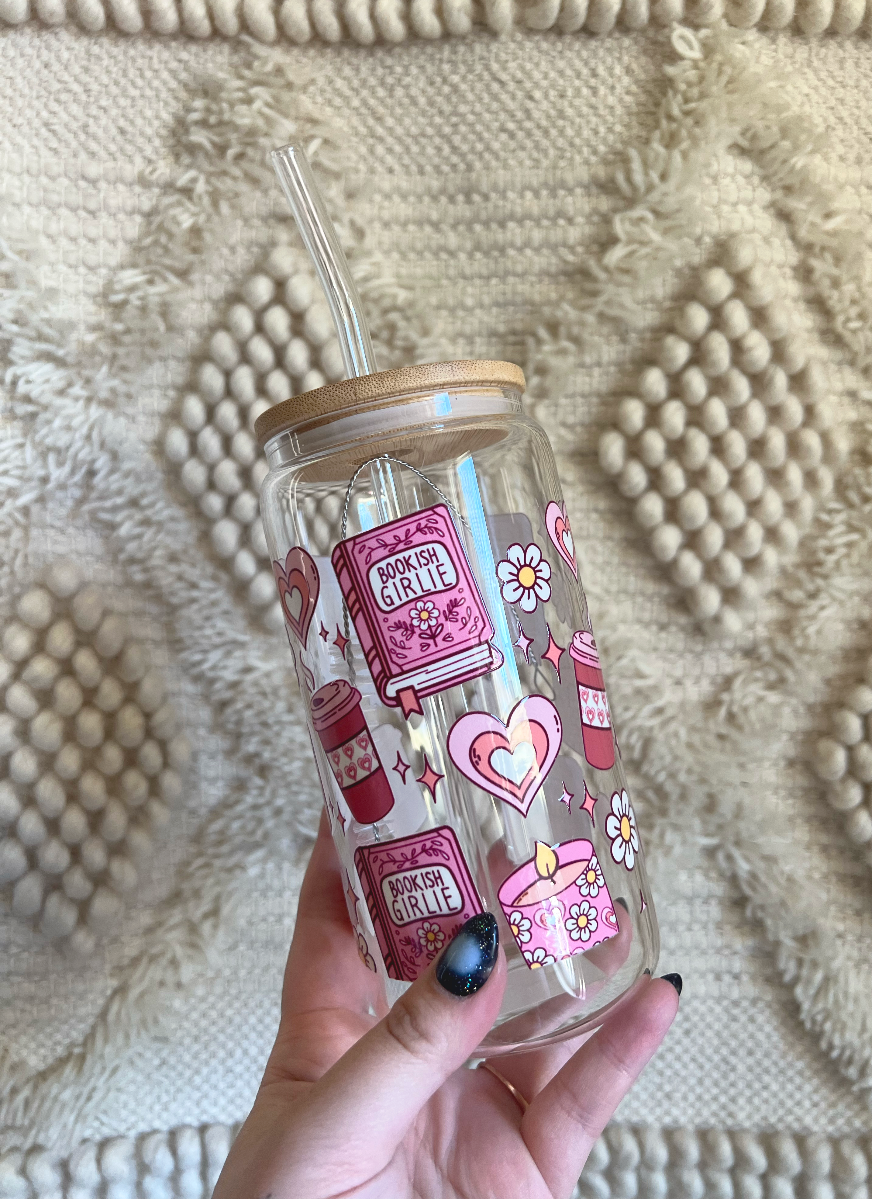 Bookish Girlie Glass Cup