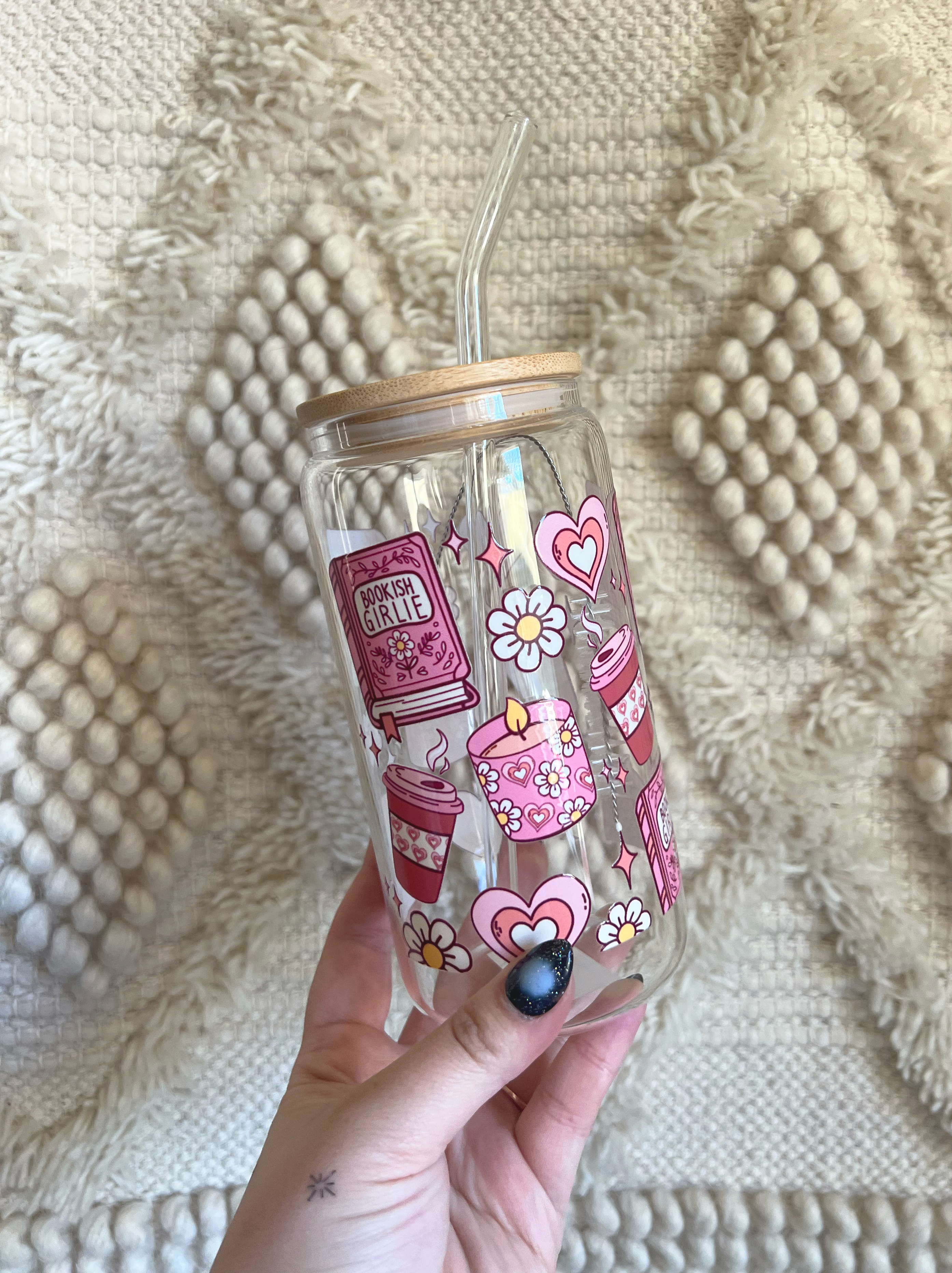 Bookish Girlie Glass Cup