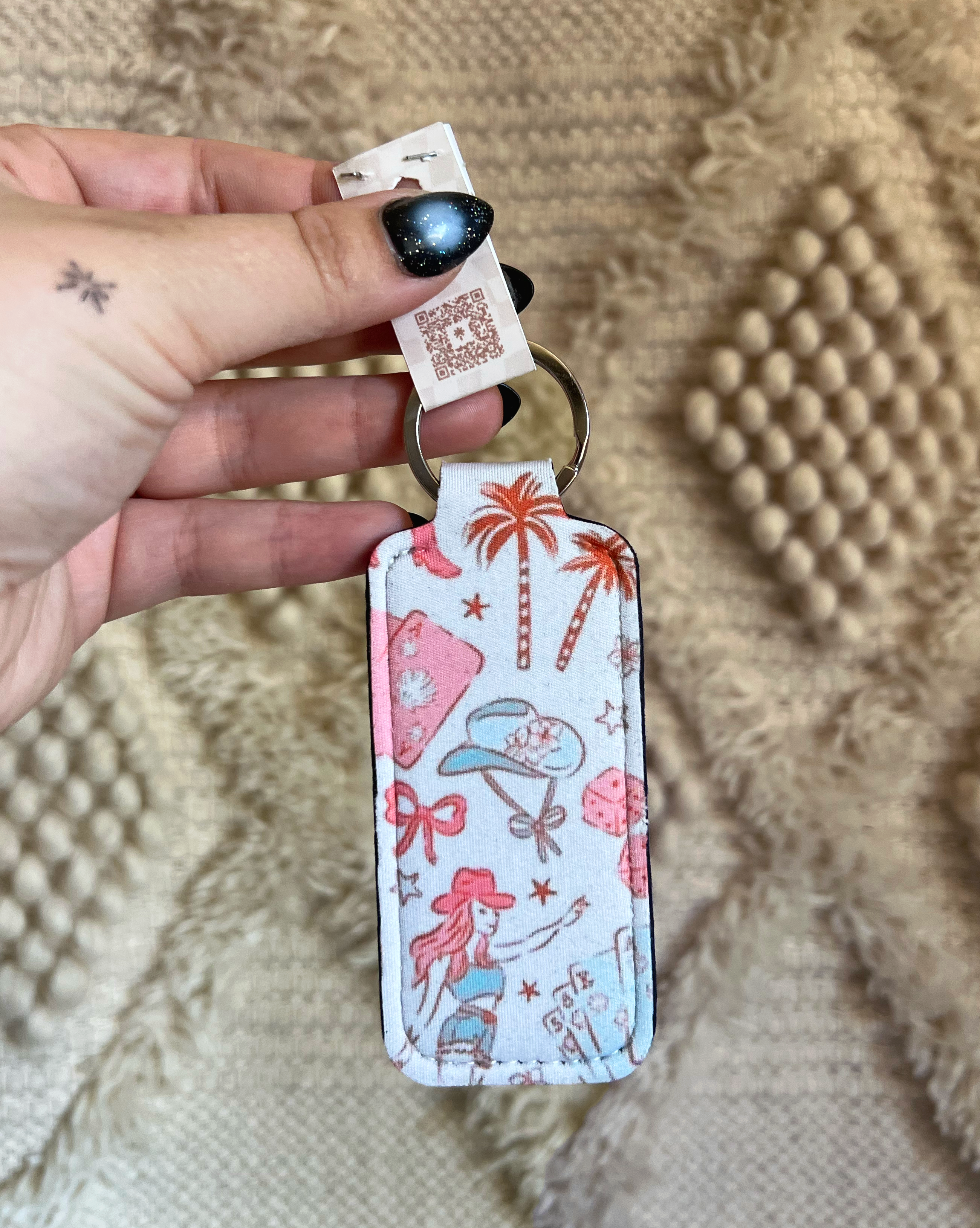 Coastal Cowgirl Chapstick Holder Keychain