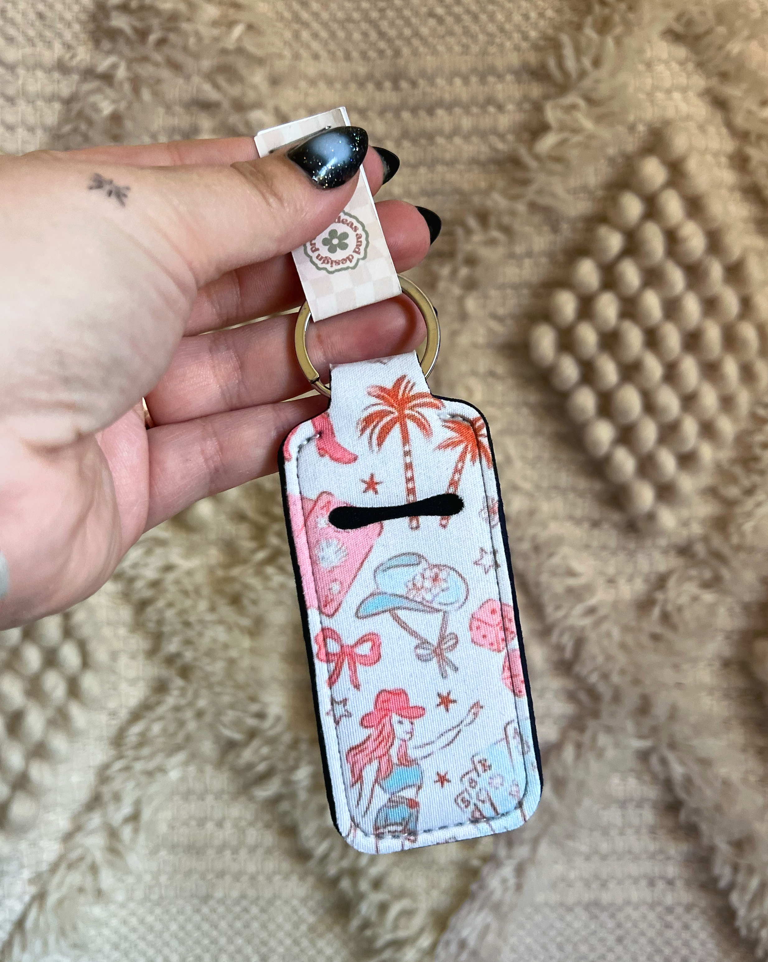 Coastal Cowgirl Chapstick Holder Keychain