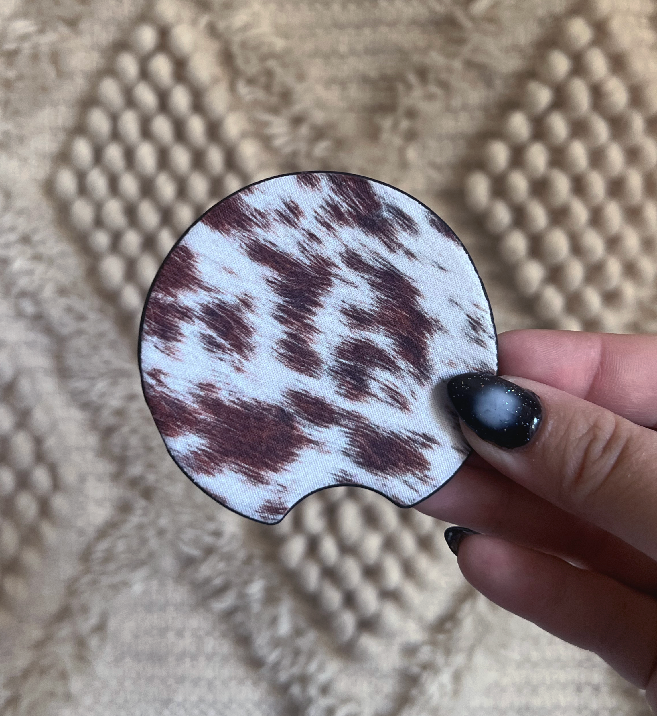 Cow Print Car Coaster