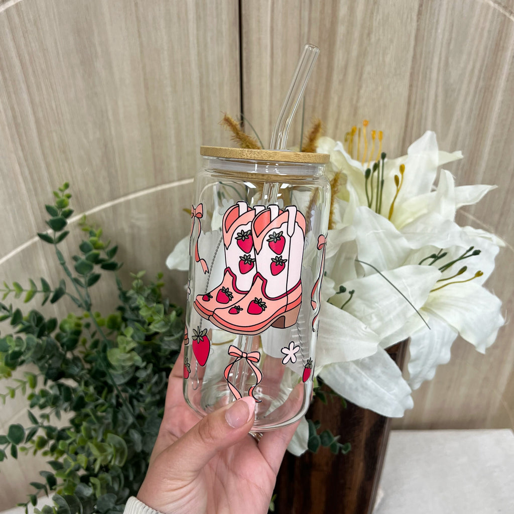Coquette Cowgirl  Glass Cup