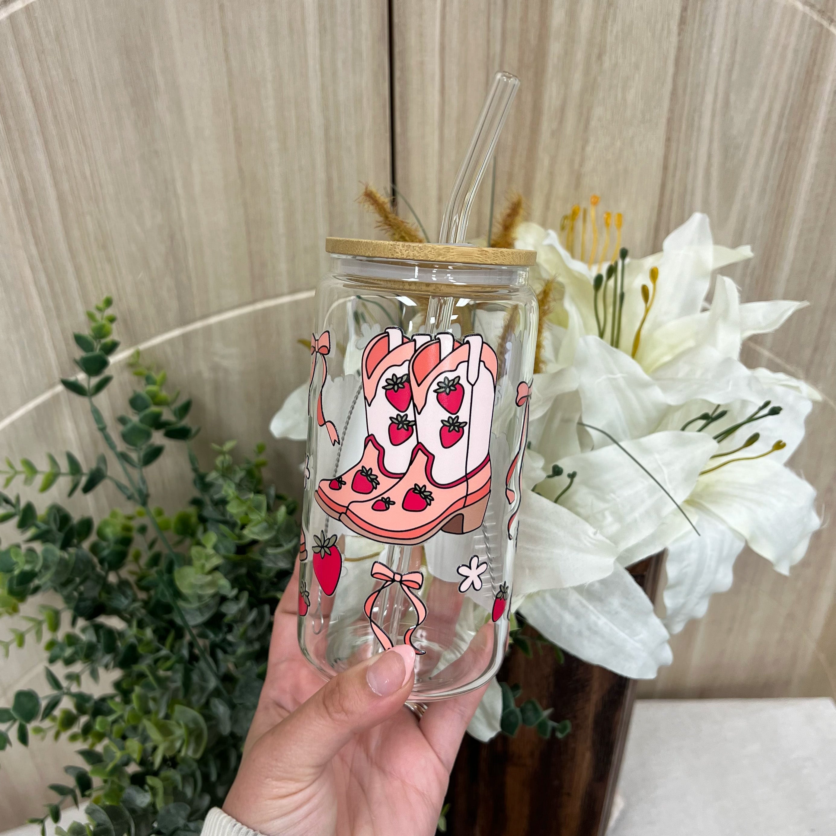 Coquette Cowgirl  Glass Cup