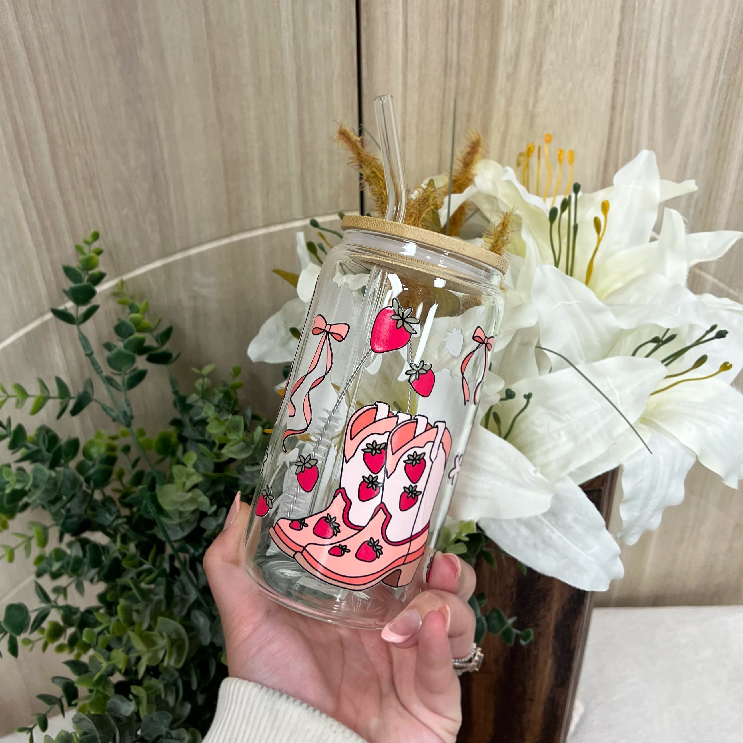 Coquette Cowgirl  Glass Cup