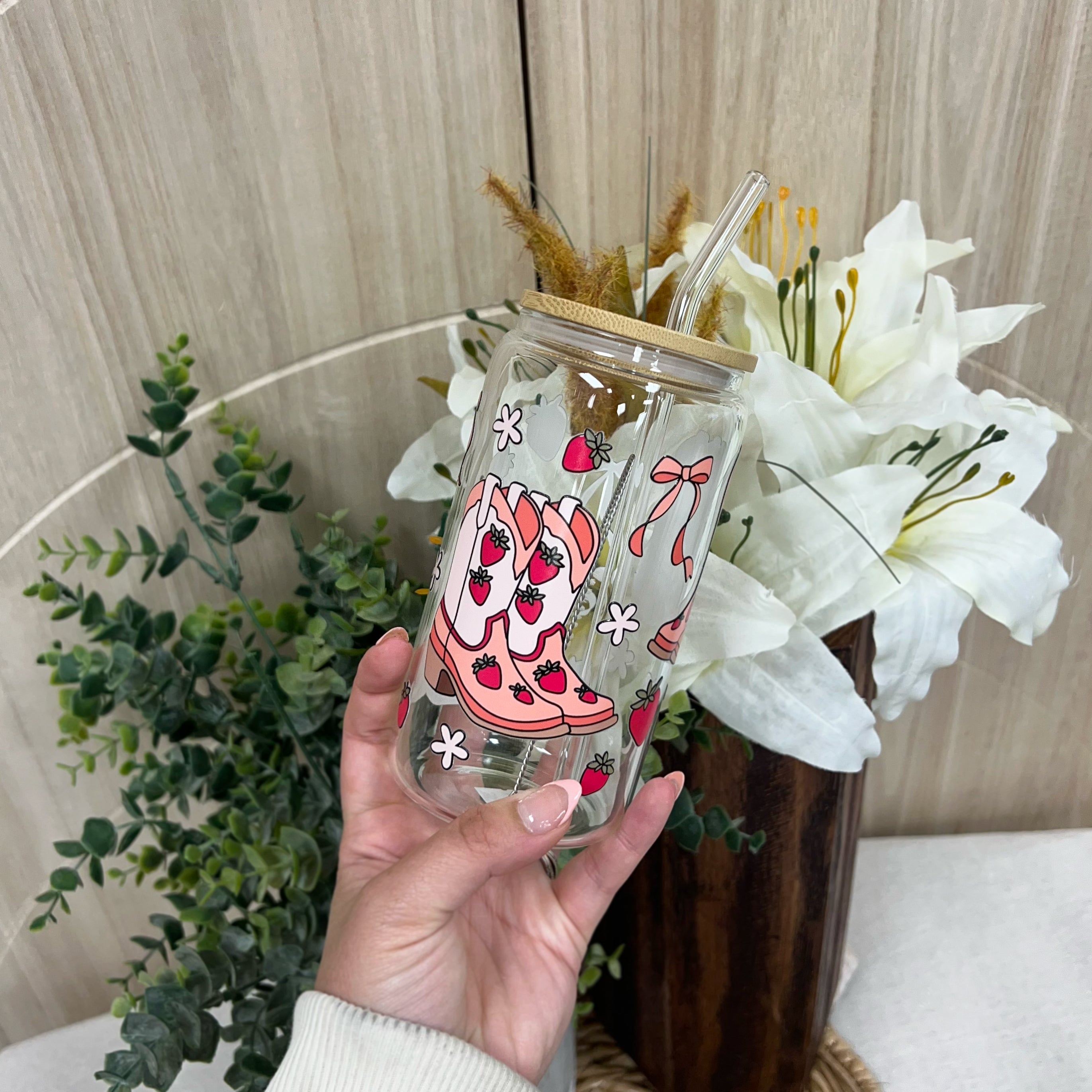 Coquette Cowgirl  Glass Cup