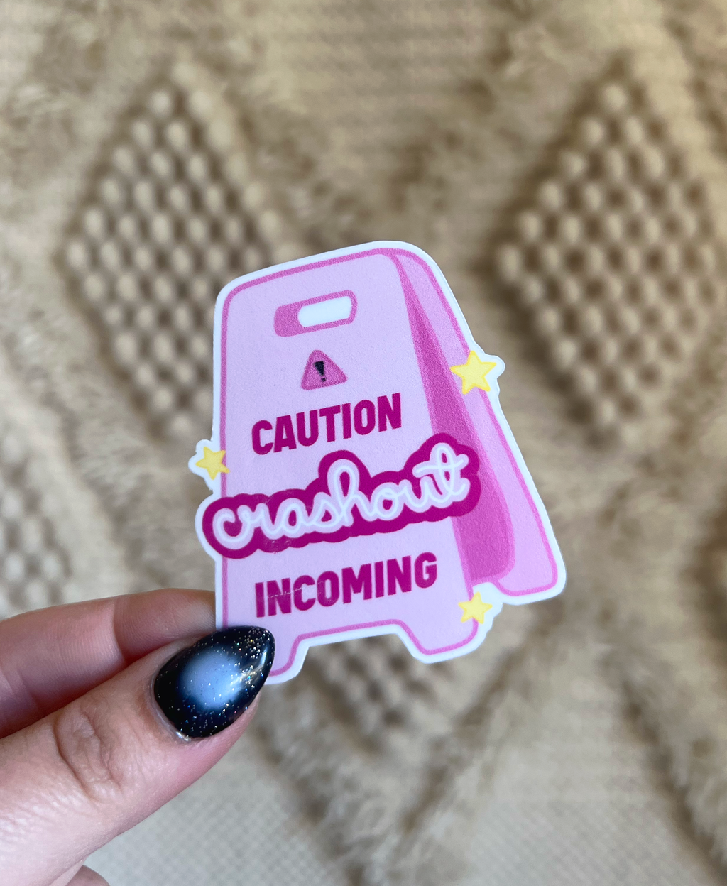 Caution Crashout Incoming Sticker
