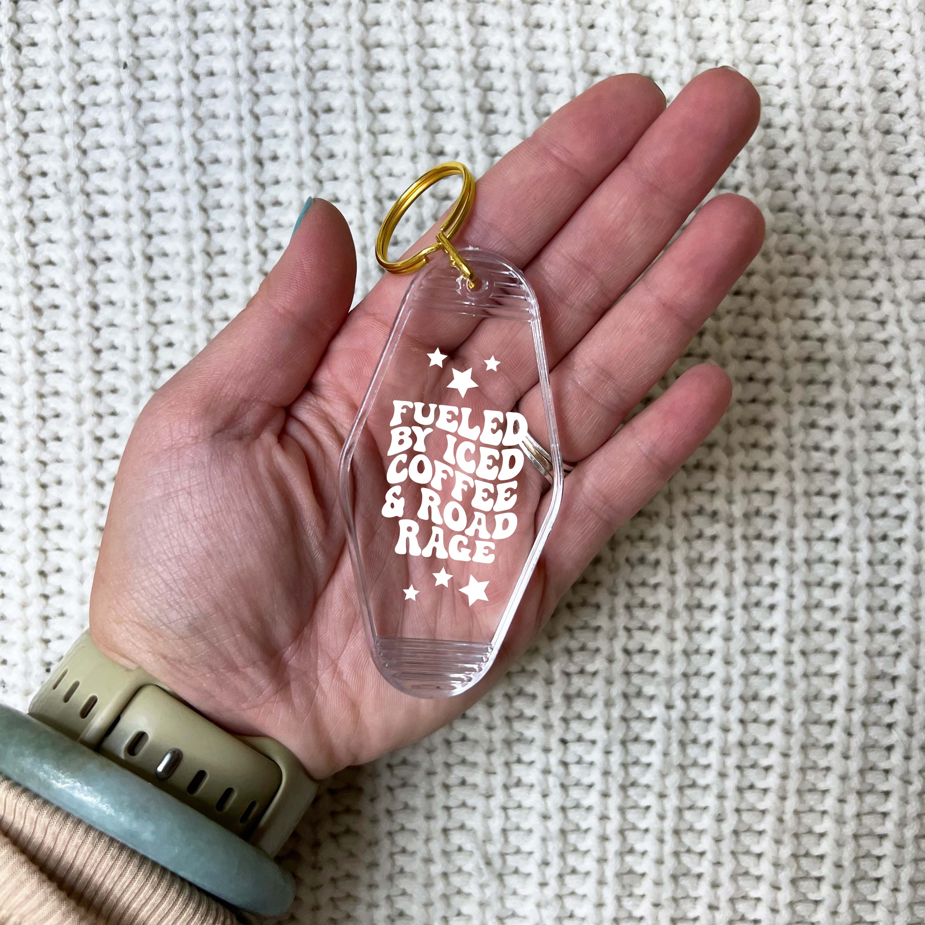 Fueled By Iced Coffee & Road Rage Keychain