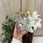 Happy Shrooms Glass Cup