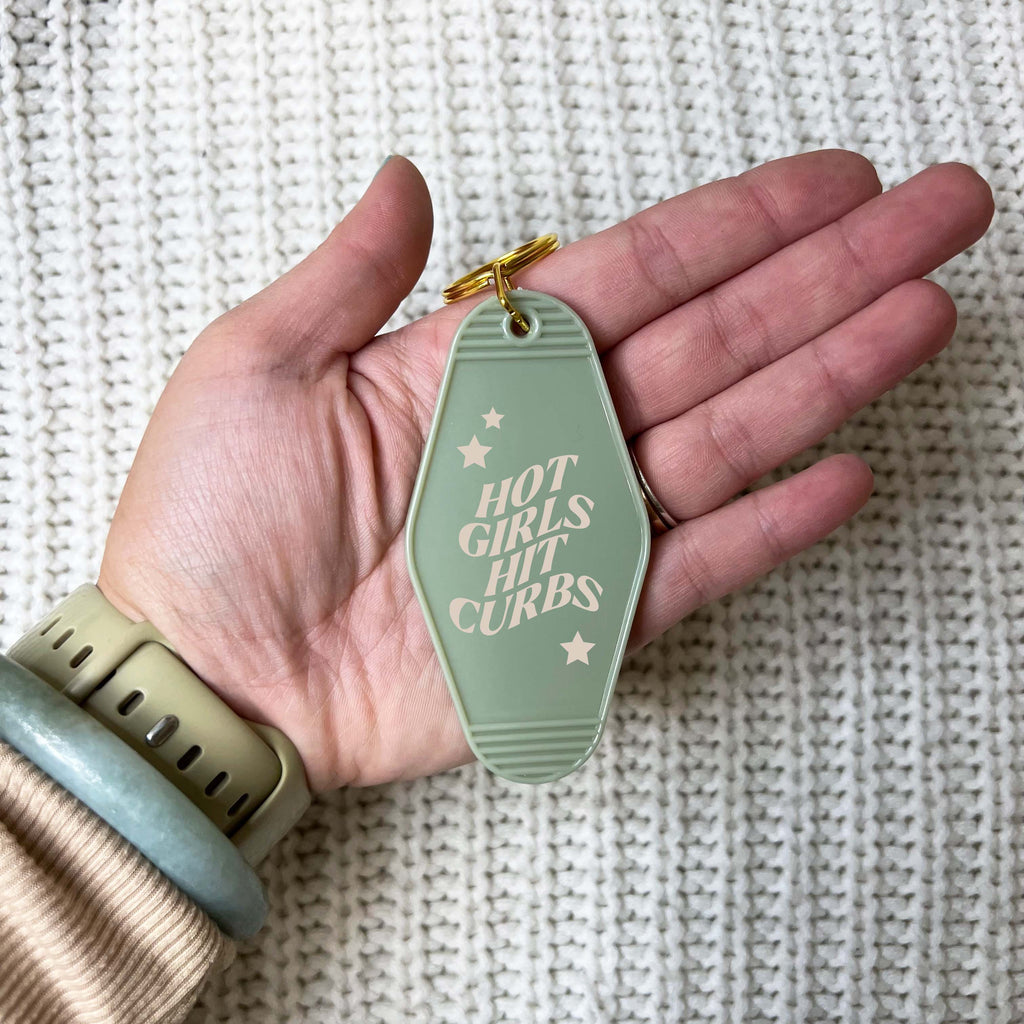 Hot Girls Hit Curbs Keychain