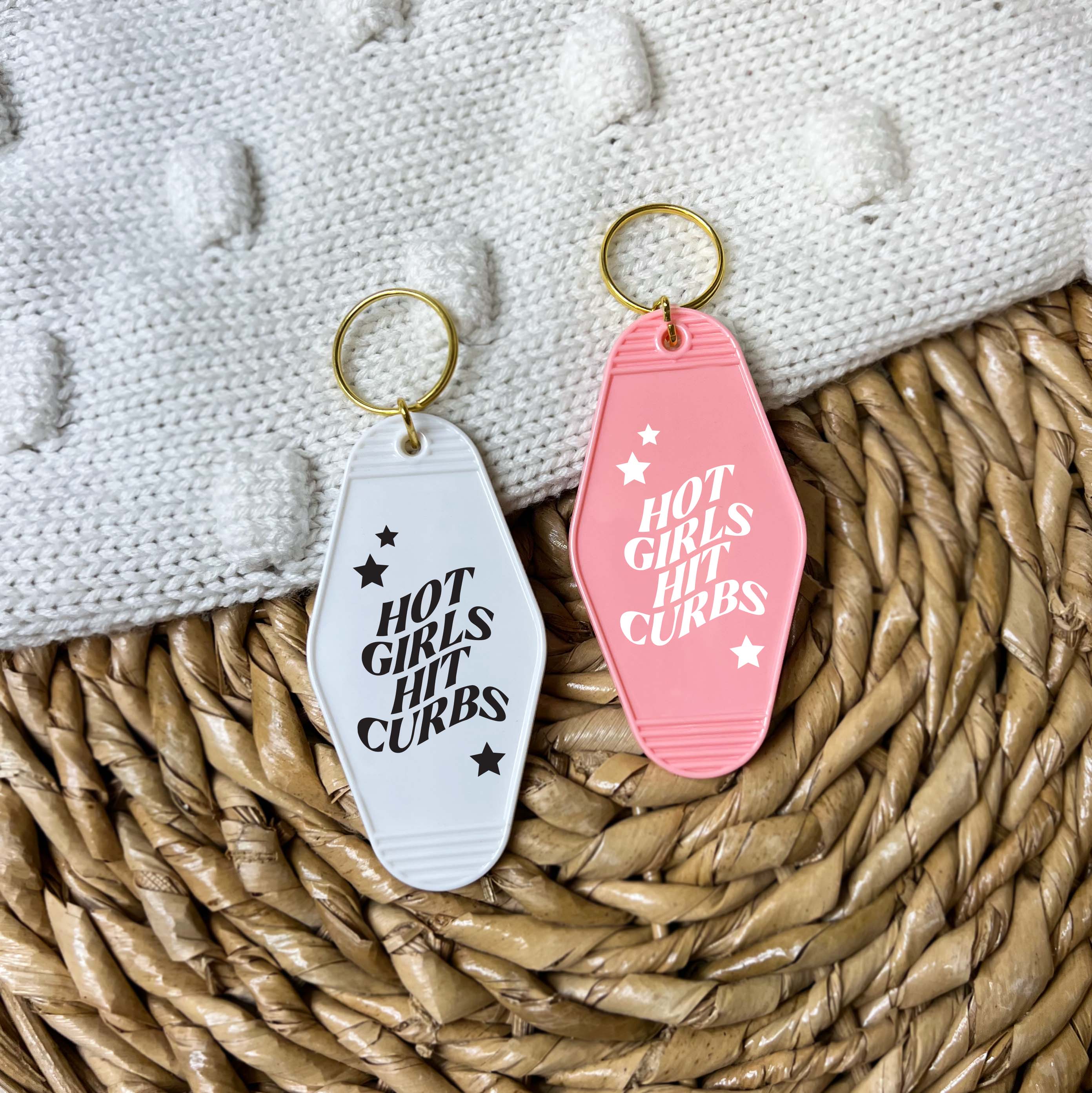 Hot Girls Hit Curbs Keychain