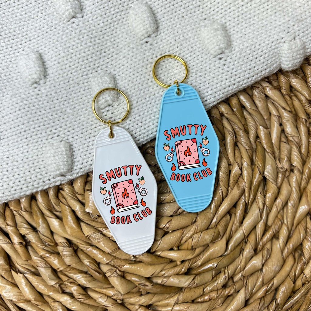 Smutty Book Club Motel Keychain