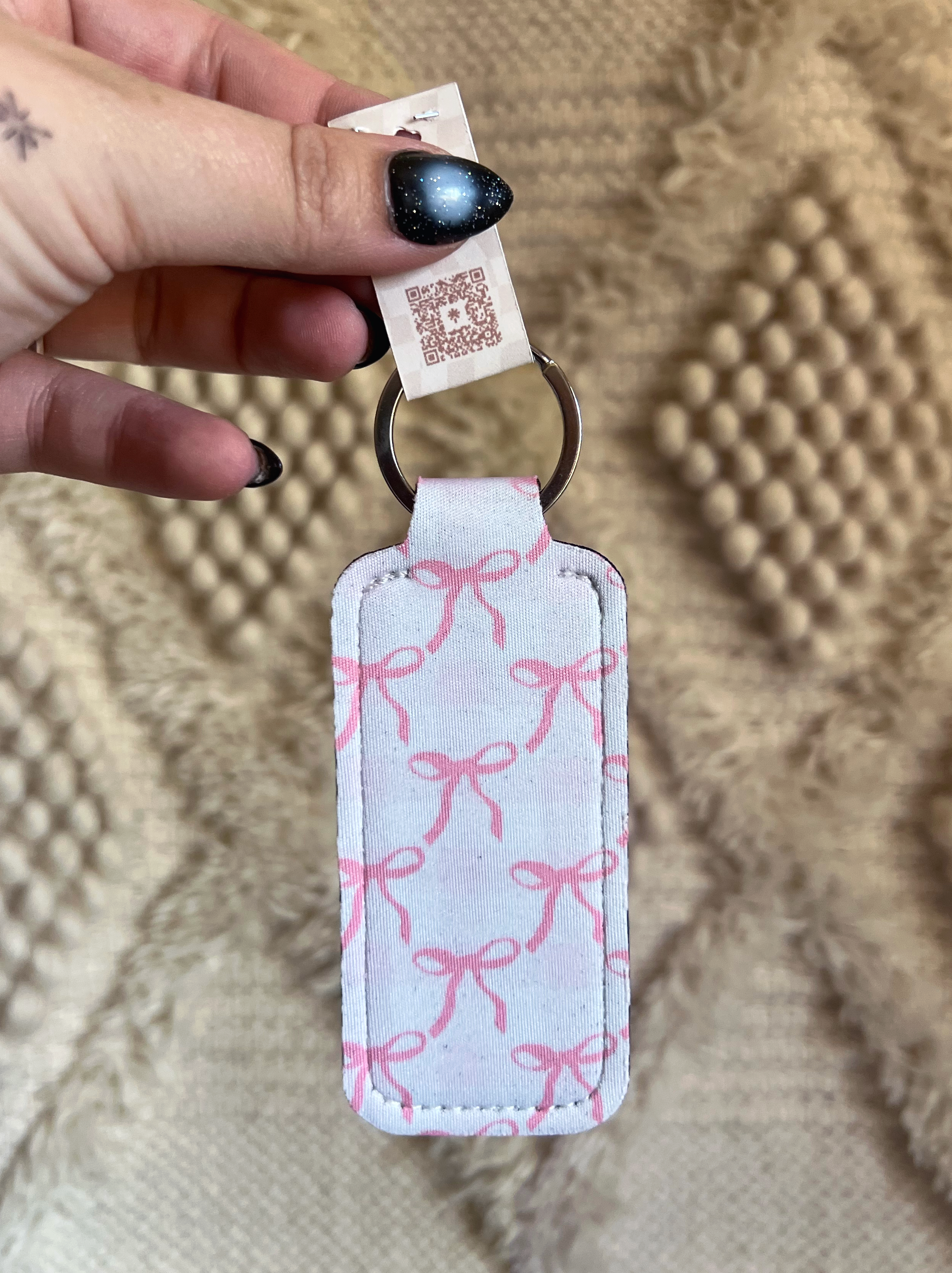 Coquette Bows Chapstick Holder Keychain
