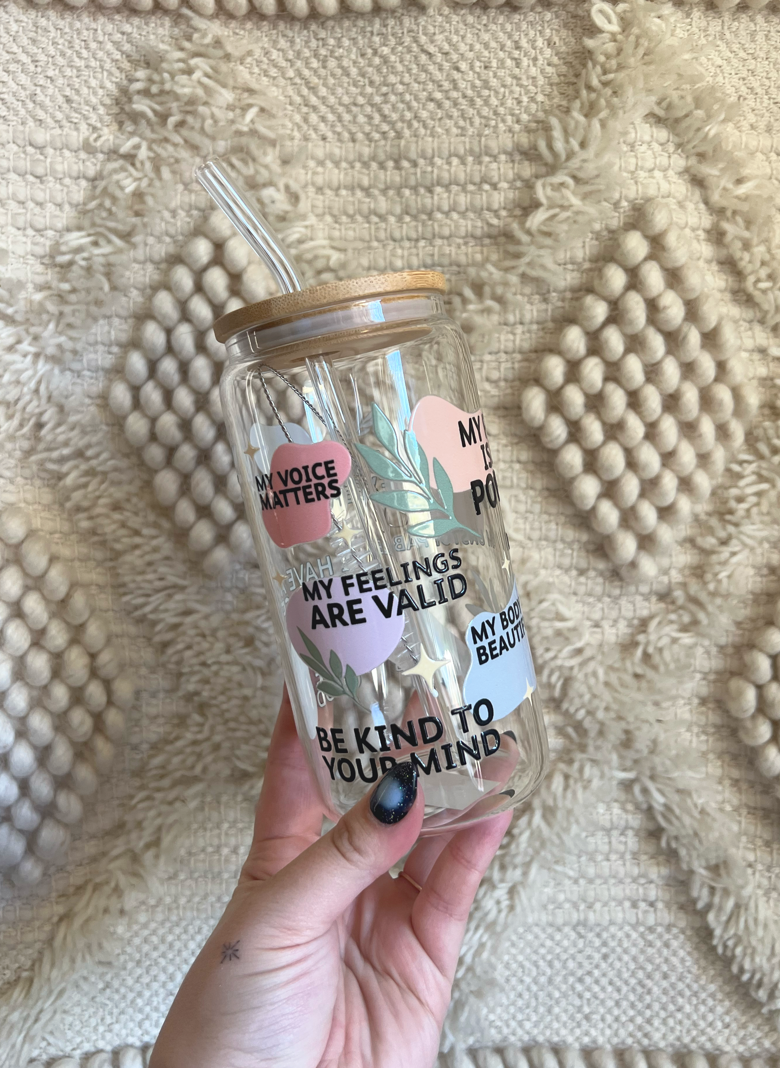Self Love Motivation Glass Cup