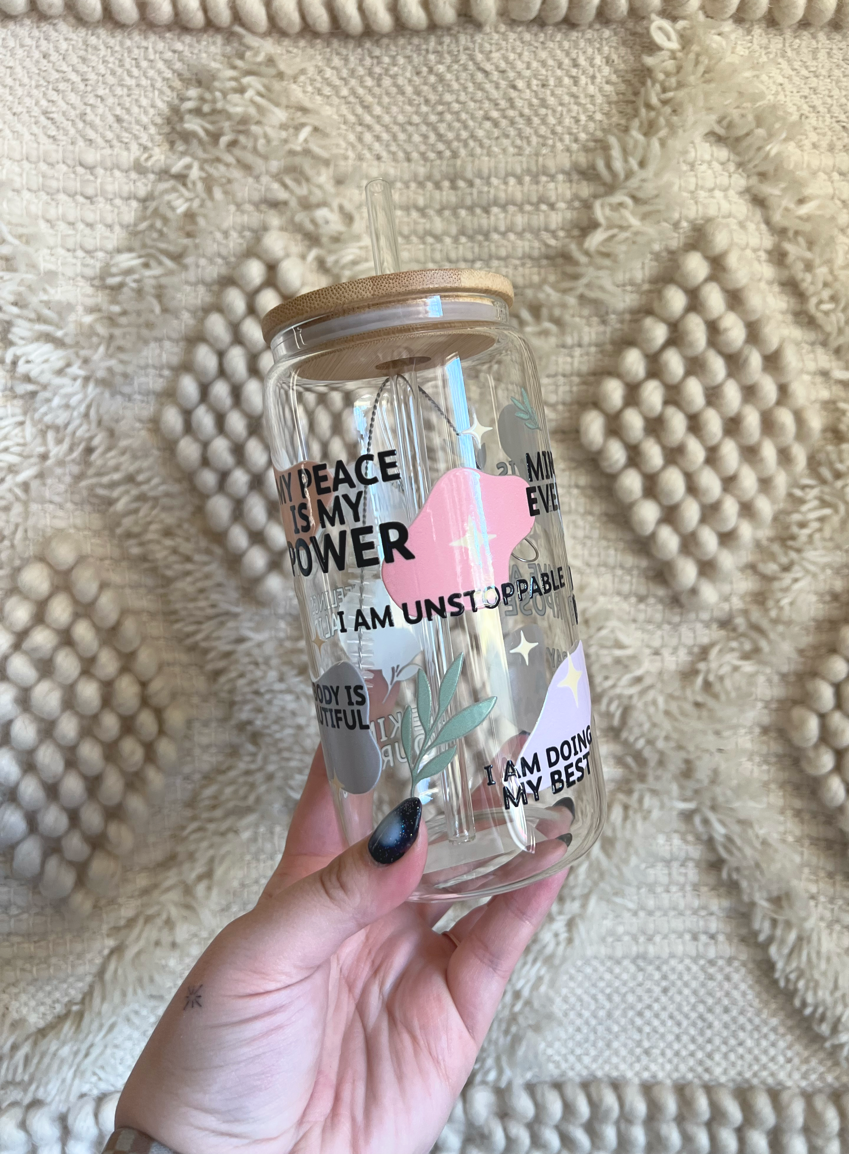Self Love Motivation Glass Cup