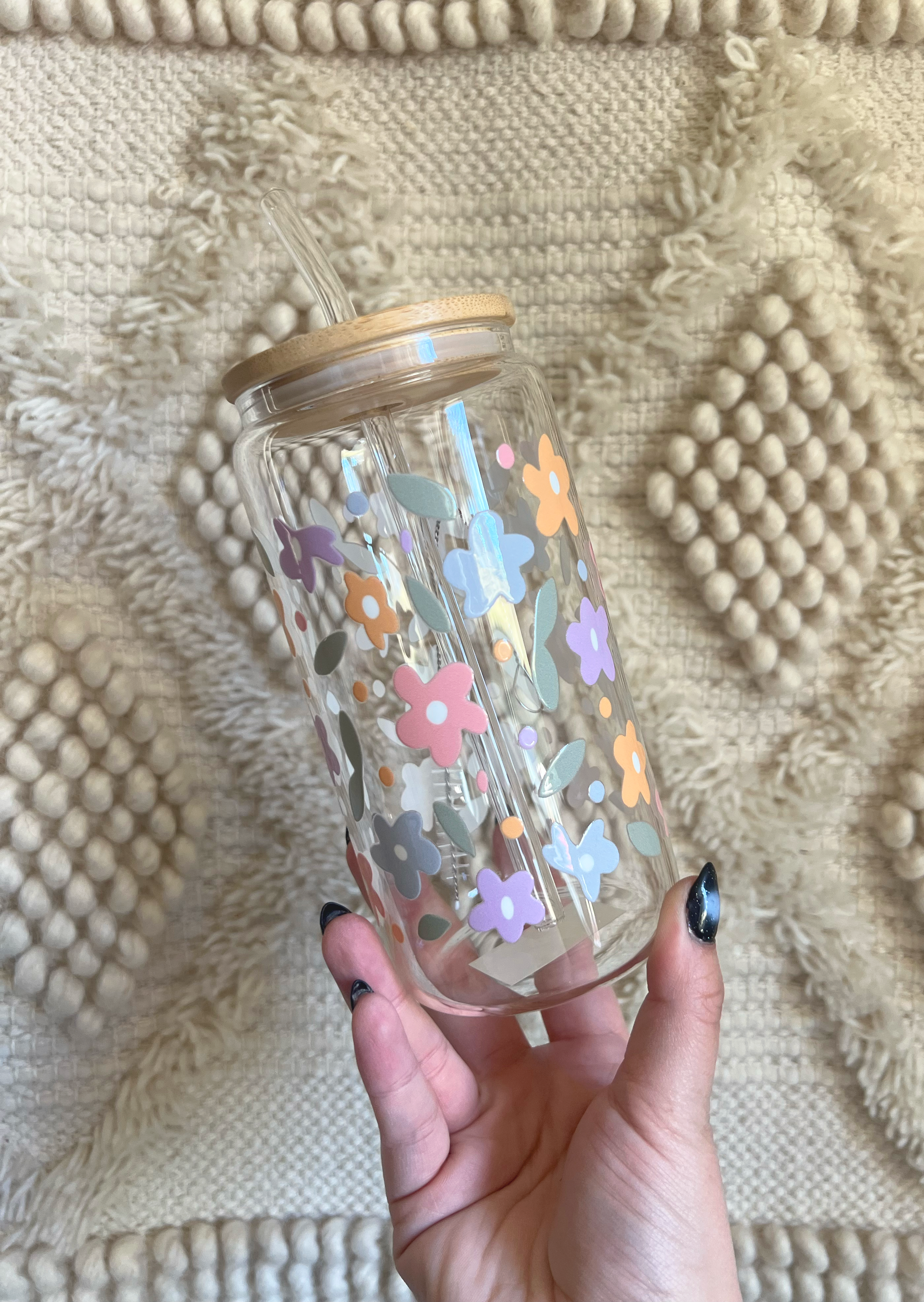 Spring Florals Glass Cup
